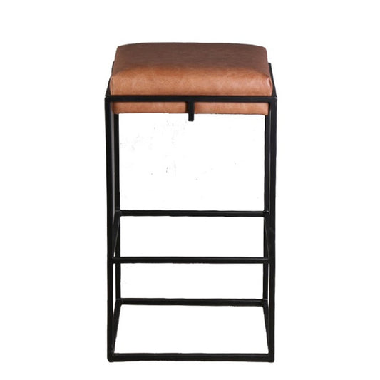 World Interiors - Melbourne 17in Cognac Top-Grain Leather Backless Counter Stool - ZWMLBCST17COG_CLOSEOUT veiw 1