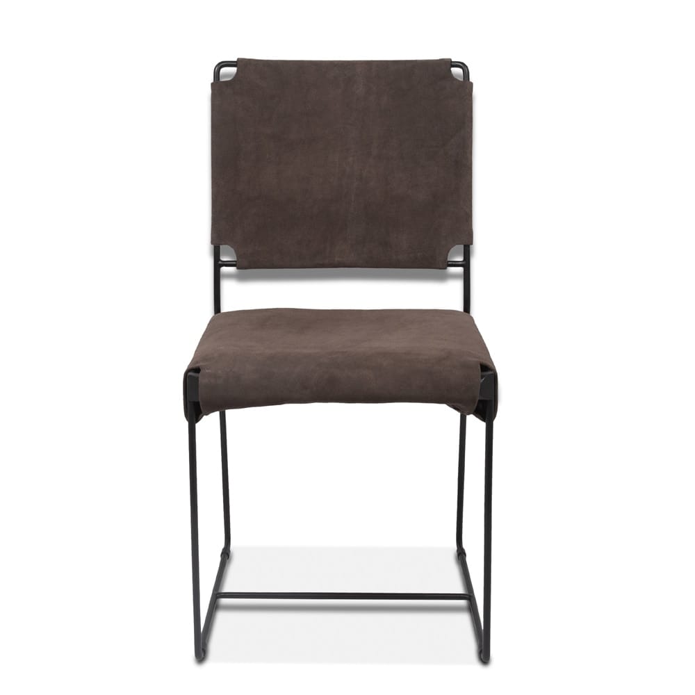 World Interiors - Melbourne Dining Chair in Asphalt Suede and Iron - ZWMLBNDC18S_CLOSEOUT veiw 1