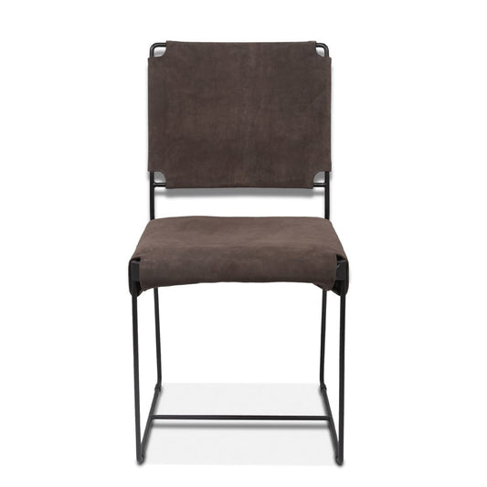 World Interiors - Melbourne Dining Chair in Asphalt Suede and Iron - ZWMLBNDC18S_CLOSEOUT veiw 1