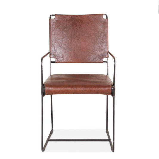 World Interiors - Melbourne Industrial Modern Leather Arm Chair - ZWMLBNACTB_CLOSEOUT veiw 1