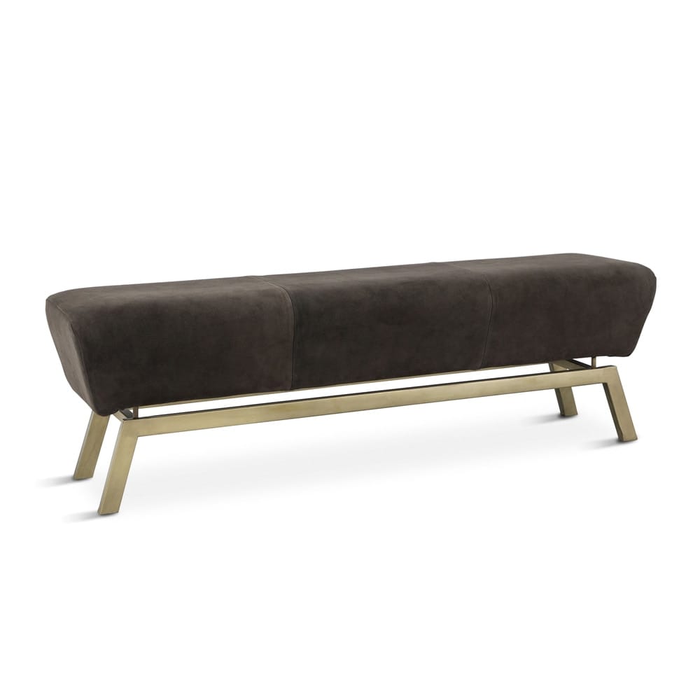 World Interiors - Melbourne Modern 55 Asphalt Suede Bench - ZWMLBNBN58_CLOSEOUT veiw 1