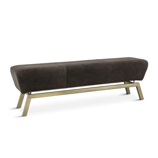 World Interiors - Melbourne Modern 55 Asphalt Suede Bench - ZWMLBNBN58_CLOSEOUT veiw 1