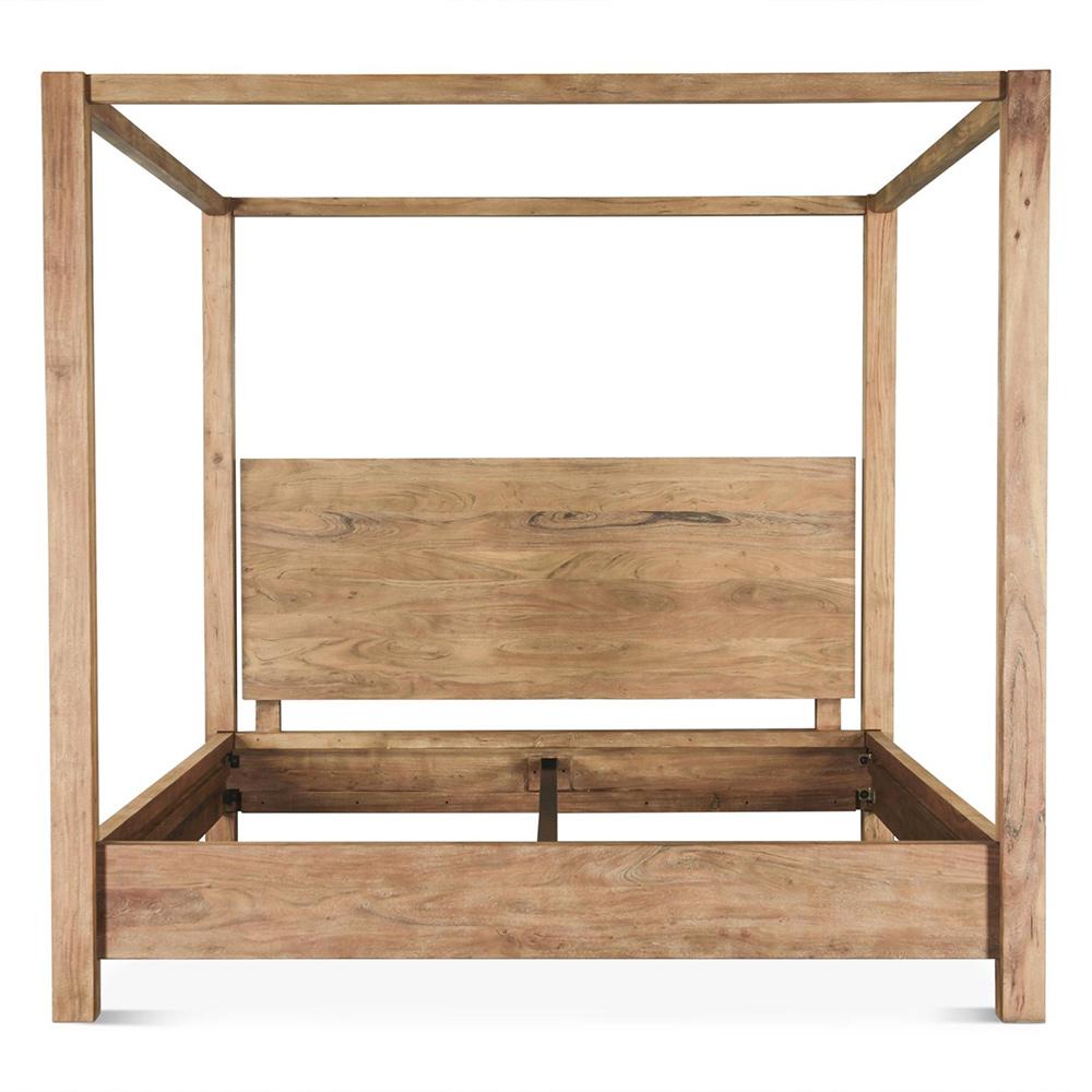 World Interiors - Mesa Canopy Queen Bed in Brushed Acacia - ZWMSACQBBA veiw 1