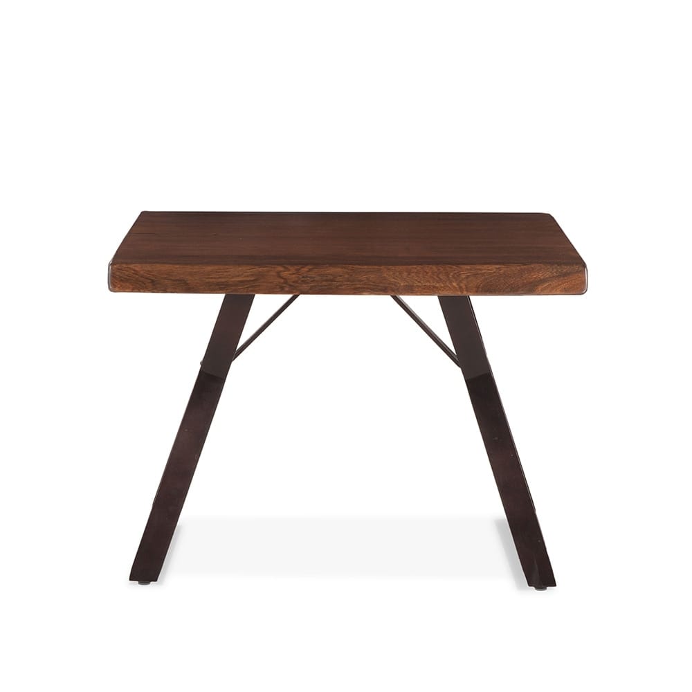 World Interiors - Nottingham Side Table in Acacia and Iron with Walnut Finish - ZWNTHM2324 veiw 1