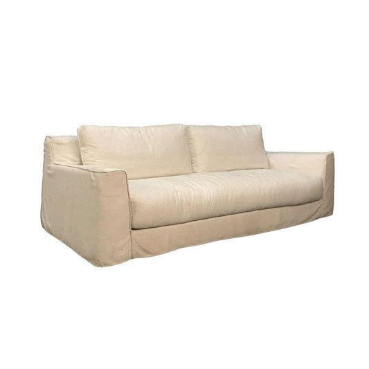 World Interiors - Oliver Sofa in White Linen Slipcover - ZWOLISOFWLS veiw 1