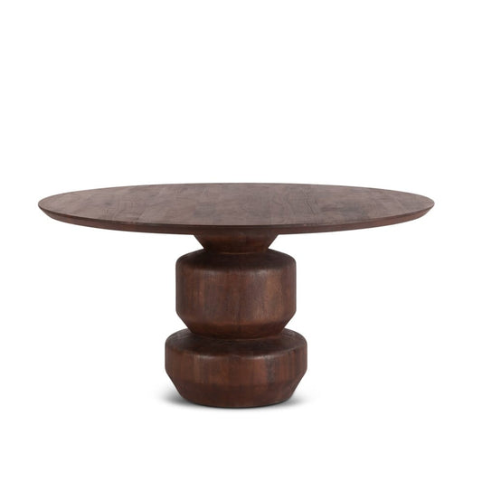 World Interiors - Oxford 60in Dining Table in Mango Wood with Walnut Finish - ZWOXRD60WN veiw 1