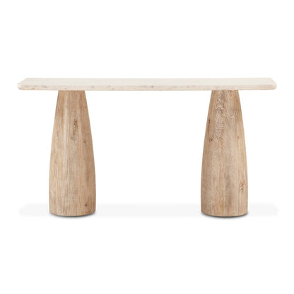 World Interiors - Palm Desert 60in Console Table in White Marble with Mod Base - ZWPDCN60WM view 1