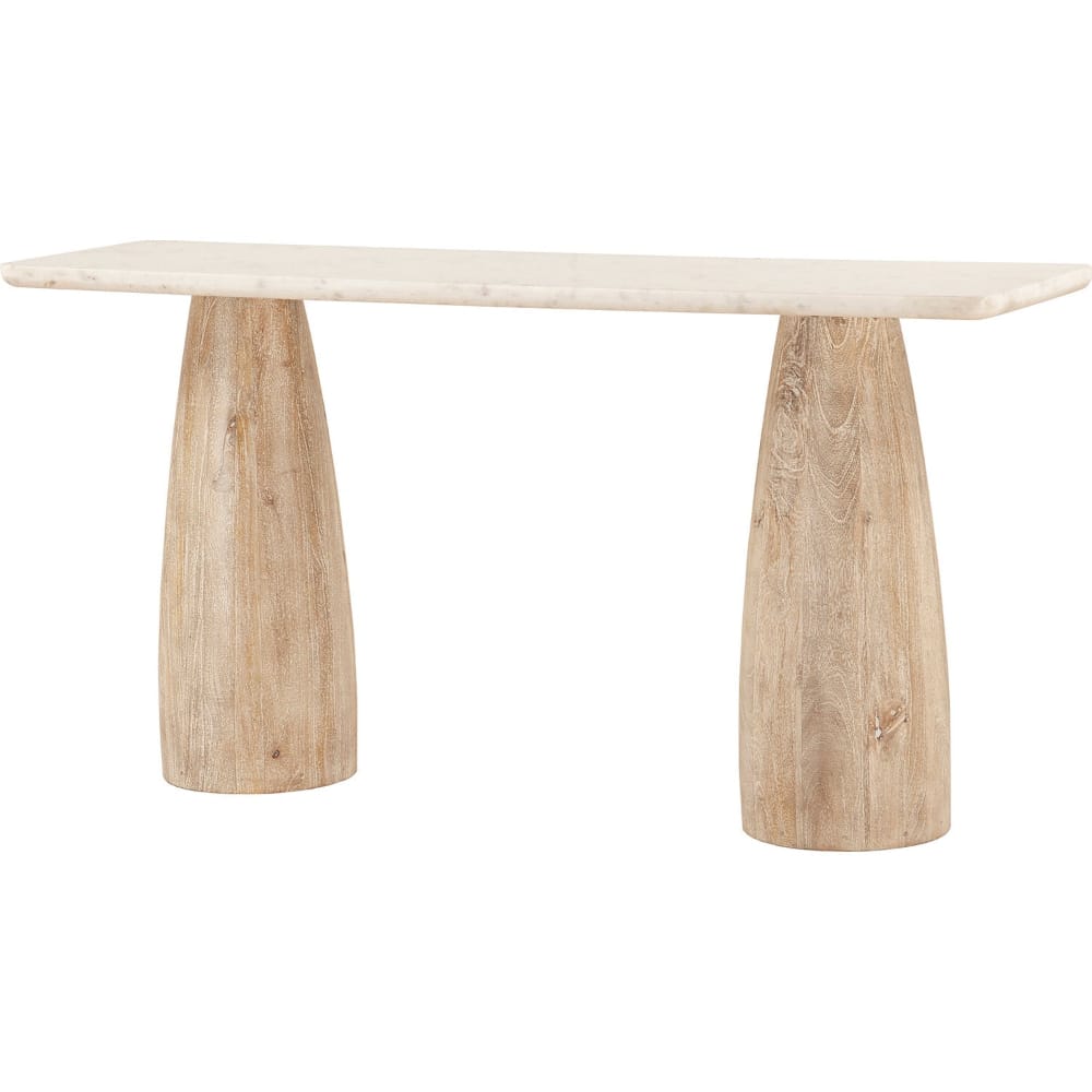 World Interiors - Palm Desert 60" Console Table in White Marble with Mod Base - ZWPDCN60WM view 2