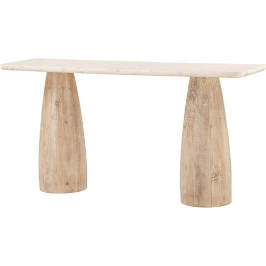 World Interiors - Palm Desert 60" Console Table in White Marble with Mod Base - ZWPDCN60WM view 2