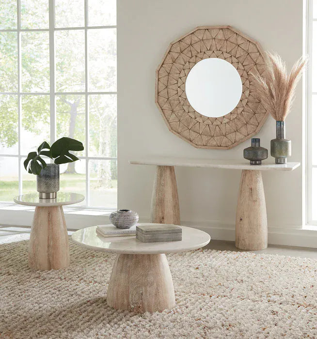 World Interiors - Palm Desert 60" Console Table in White Marble with Mod Base - ZWPDCN60WM view 3
