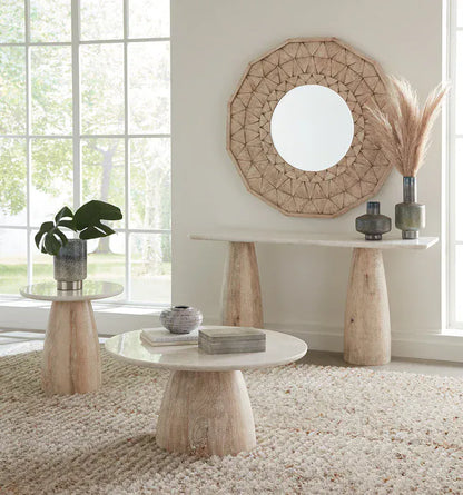 World Interiors - Palm Desert 60" Console Table in White Marble with Mod Base - ZWPDCN60WM view 3