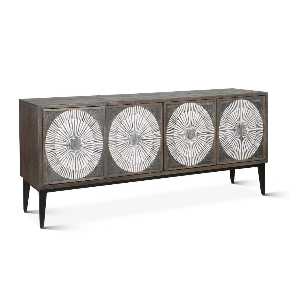 World Interiors - Palm Desert Modern Bone Inlay Sideboard in Vintage Gray - ZWPDMSBVG_CLOSEOUT veiw 1