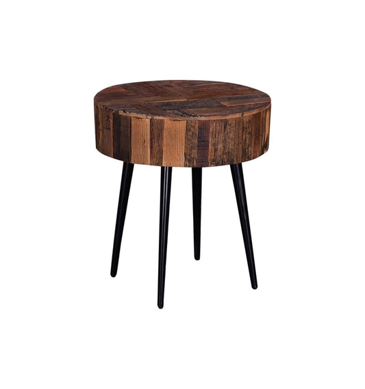 World Interiors - Palm Desert Reclaimed Wood Modern Side Table - ZWPDRECMST veiw 1