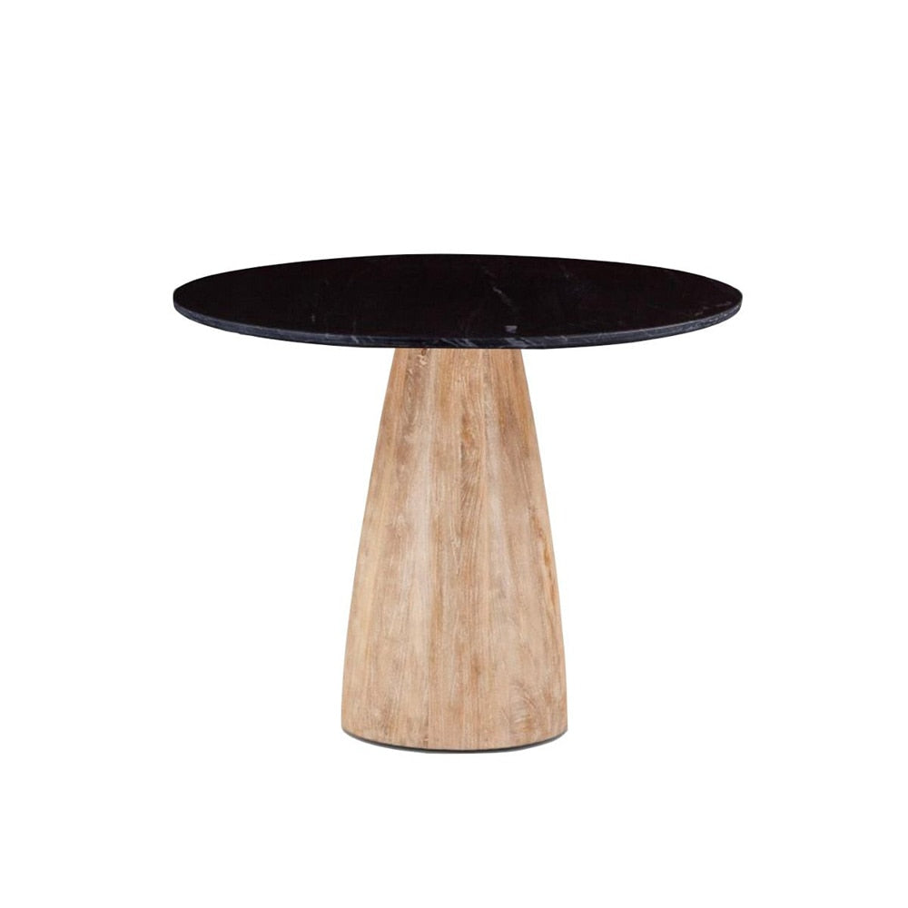 World Interiors - Palm Desert Round Gathering Table with Black Marble Top - ZWPDGTWBA veiw 1