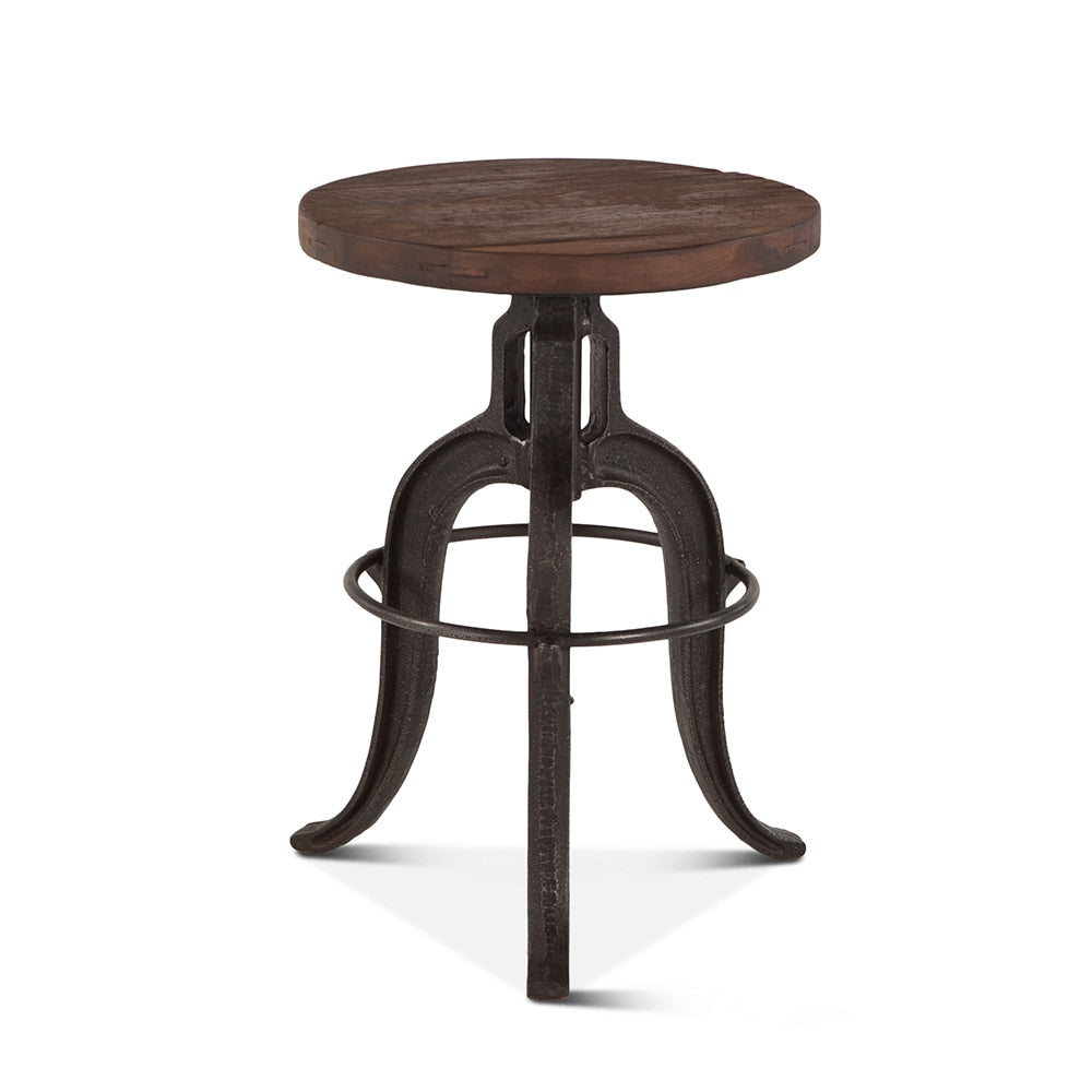 World Interiors - Paxton-Stool 16in teak top-reclaimed - ZWPX131 veiw 1