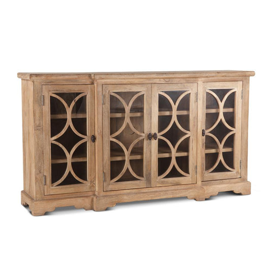 World Interiors - Pengrove 75in Glass Cabinet in Antique Oak Finish - ZWPG7515 veiw 1