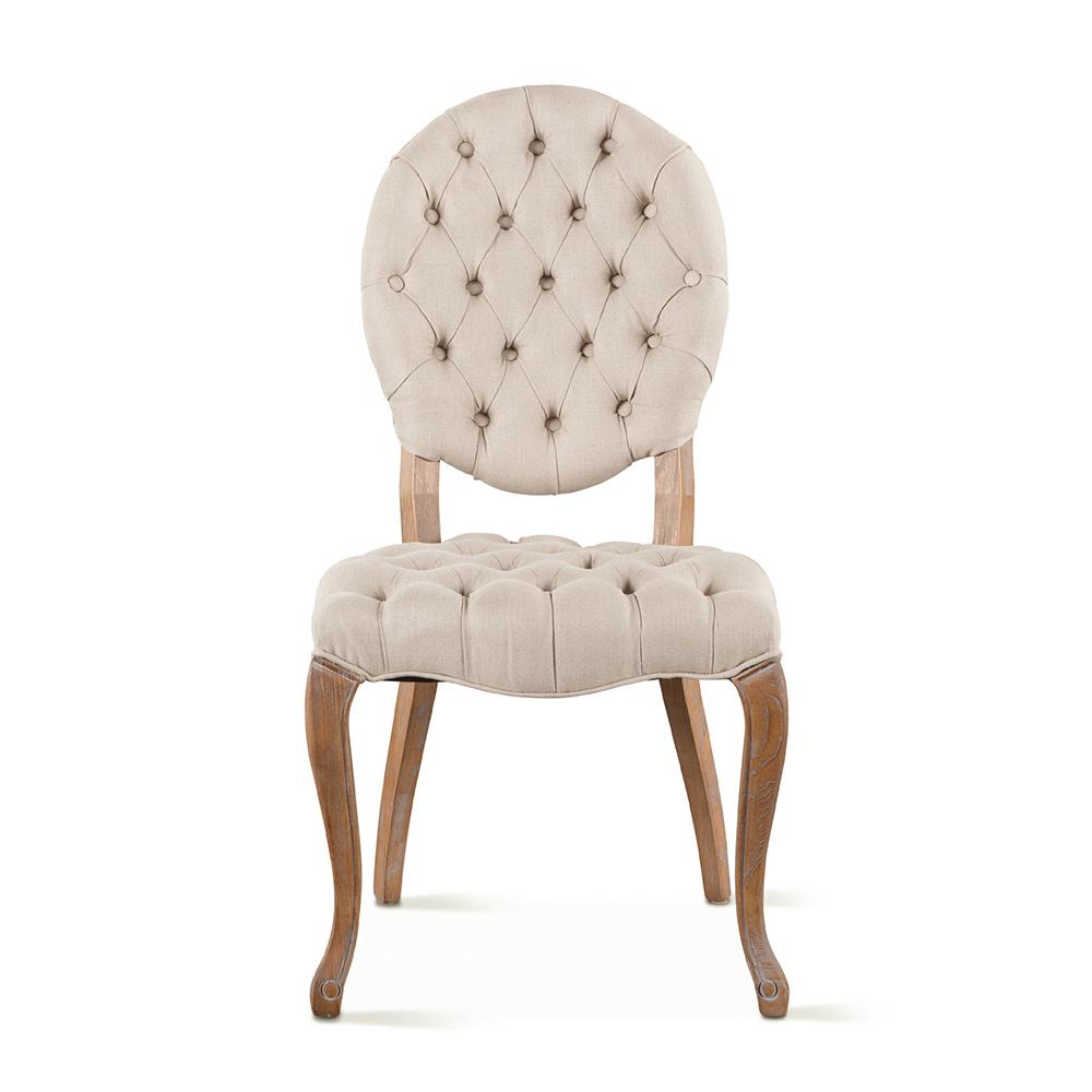 World Interiors - Portia Tufted Dining Chairs in Beige Linen - ZWPA433L veiw 1