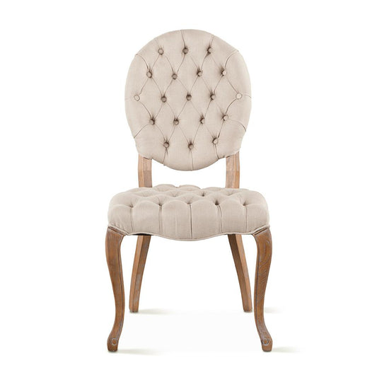 World Interiors - Portia Tufted Dining Chairs in Beige Linen - ZWPA433L veiw 1
