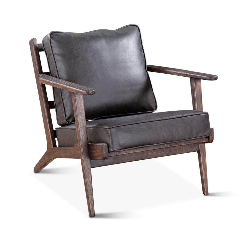 World Interiors - Robert Armchair in Black Leather - ZWROB943099 veiw 1