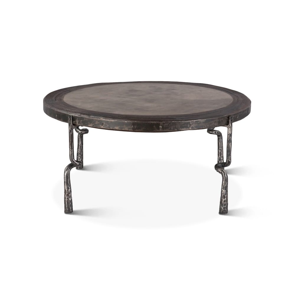 World Interiors - Rustic Revival 41in Hammered Leg Marble Coffee Table - ZWRRRCTM_CLOSEOUT veiw 1