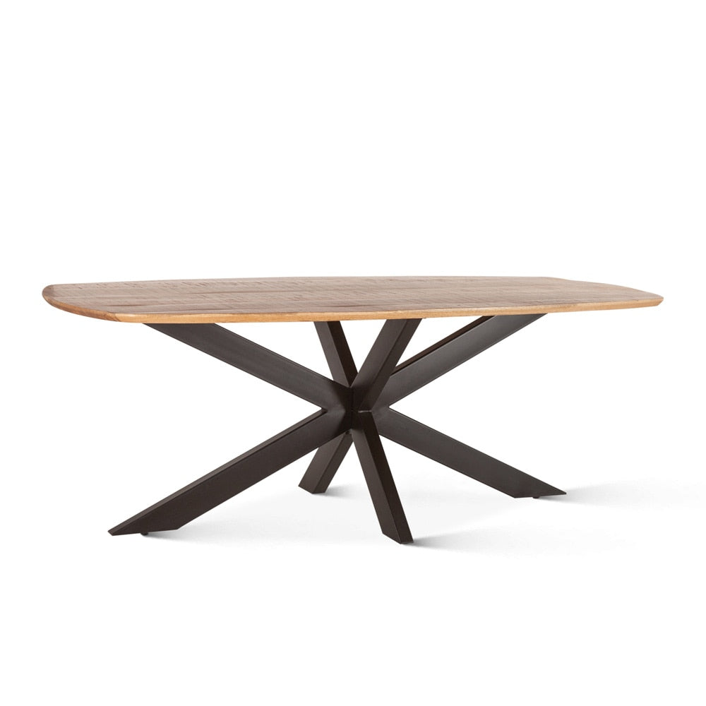 World Interiors - Santa Margherita 82in Dining Table in Mango Wood and Iron - ZWSMDT82NA veiw 1