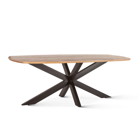 World Interiors - Santa Margherita 82in Dining Table in Mango Wood and Iron - ZWSMDT82NA veiw 1