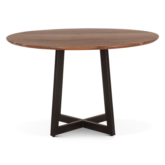 World Interiors - Sorrento 48in Round Dining Table in Smoked Acacia - ZWSTORD48SA veiw 1