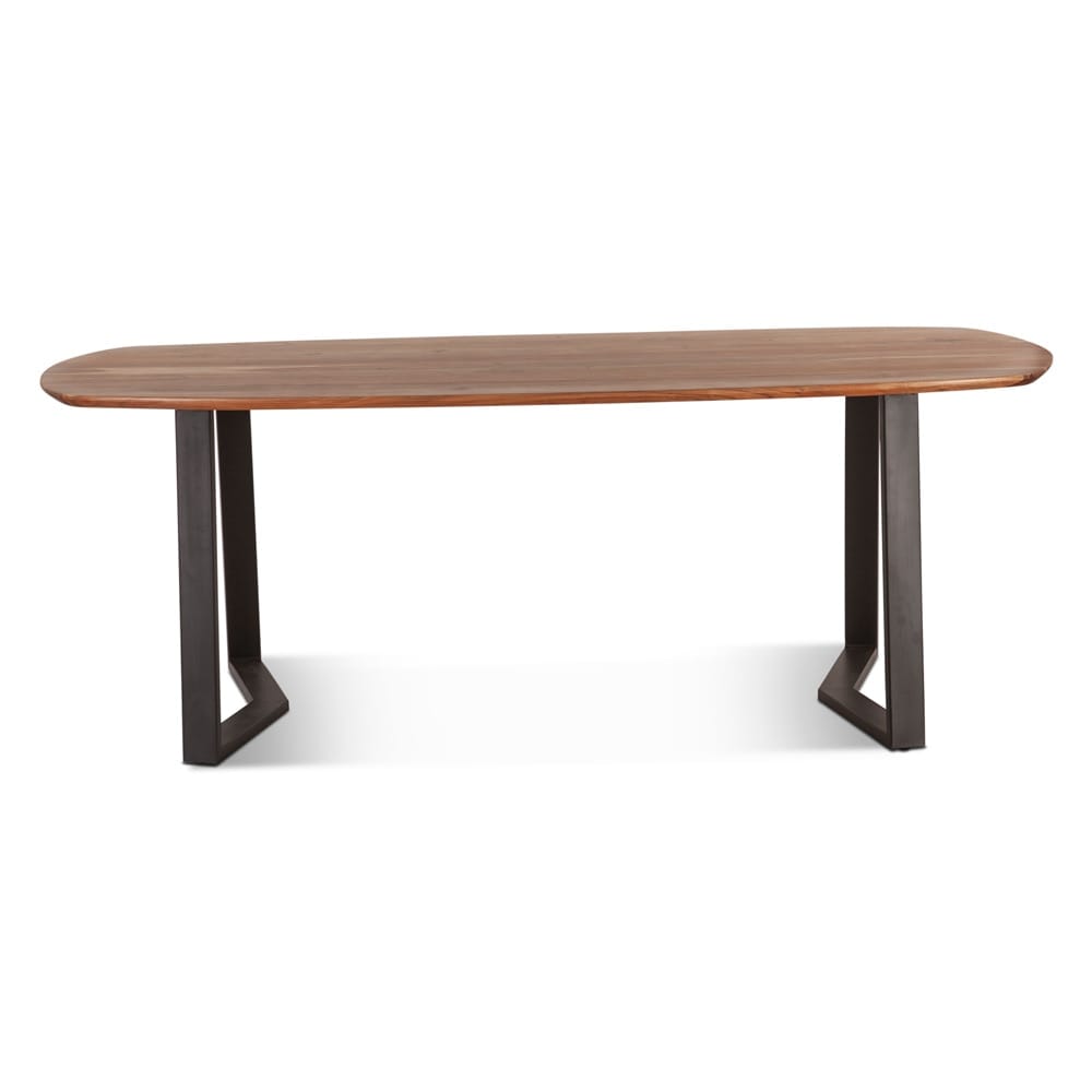 World Interiors - Sorrento 82in Dining Table in Acacia and Iron with Natural Finish - ZWSTODT82NA_CLOSEOUT veiw 1
