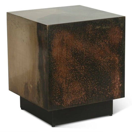 World Interiors - St. George Square Side Table in Oxidized Copper - ZWSTGSSTOC_CLOSEOUT veiw 1