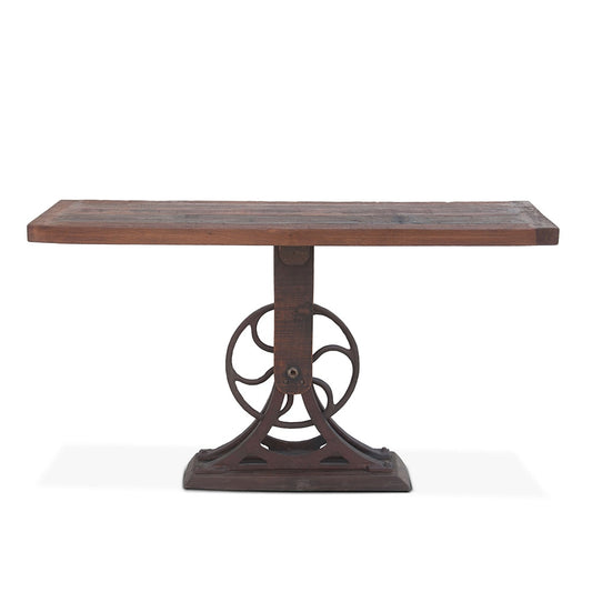 World Interiors - Sterling 56in Console Table in Cast Iron and Teak - ZWWHCN56F veiw 1
