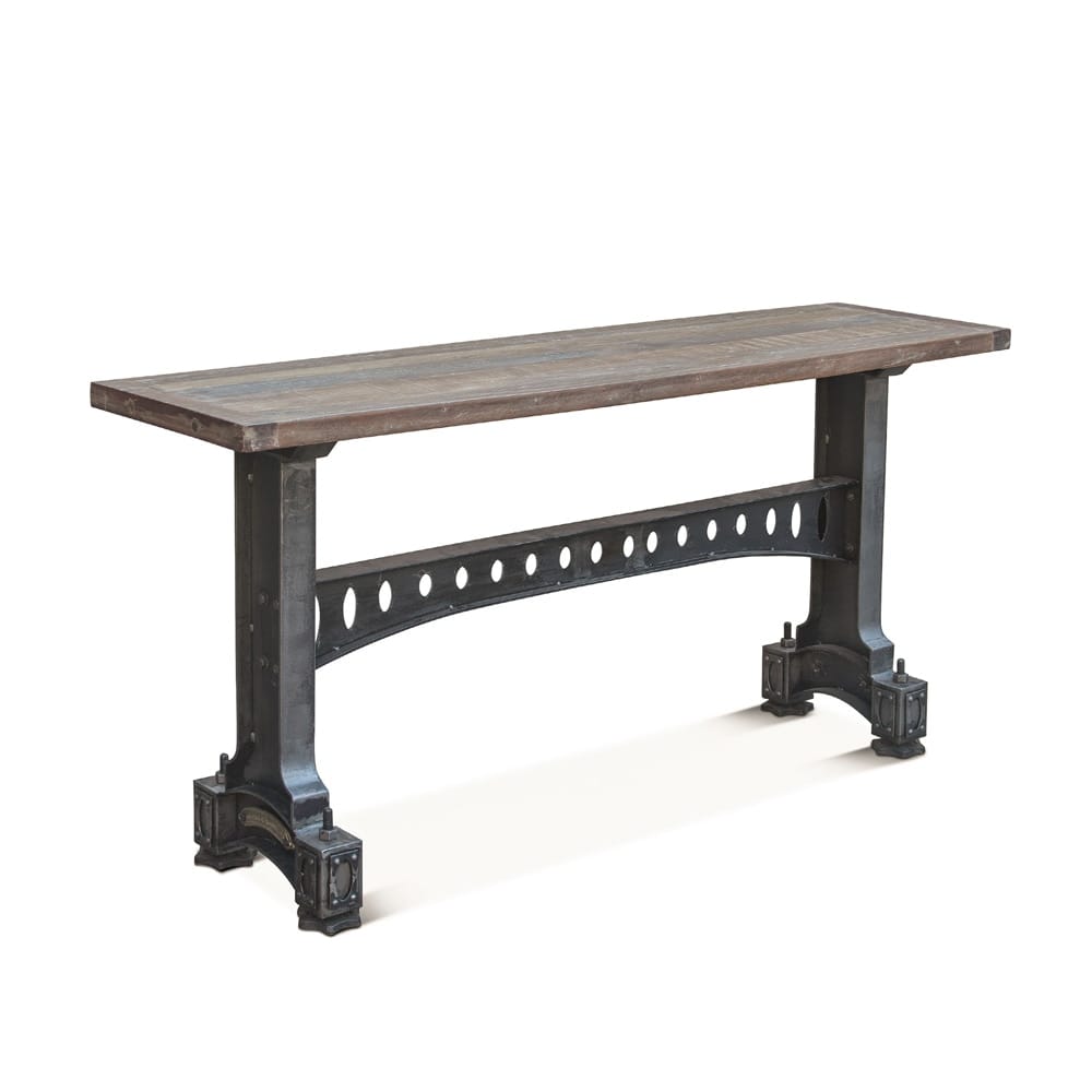 World Interiors - Sterling 66in Console Table in Cast Iron and Teak - ZWOMCN66F veiw 1