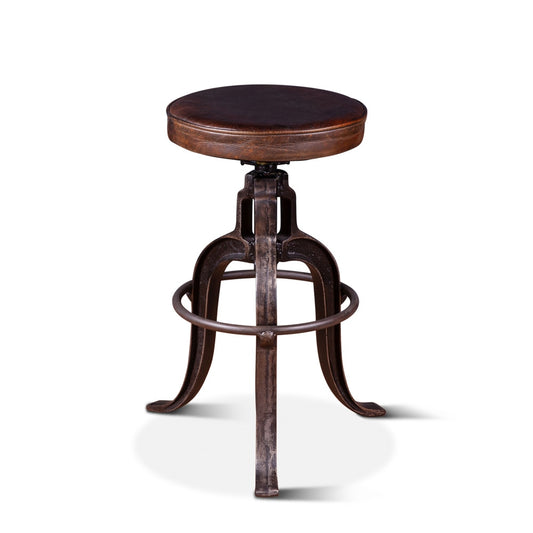 World Interiors - Sterling Height Adjustable Barstool in Brown Leather - ZWSTLSLBR veiw 1