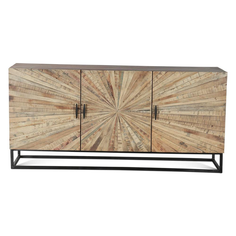 World Interiors - Sunburst Sideboard in Reclaimed Wood - ZWPLMSBRW_CLOSEOUT veiw 1