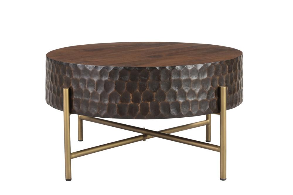 World Interiors - Vallarta 34in Carved Coffee Table in Mango Wood with Two Toned Finish - ZWVALCT34 veiw 1
