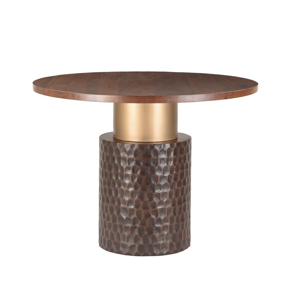 World Interiors - Vallarta 48in Carved Gathering Table in Mango Wood with Two Toned Finish - ZWVALGT48 veiw 1