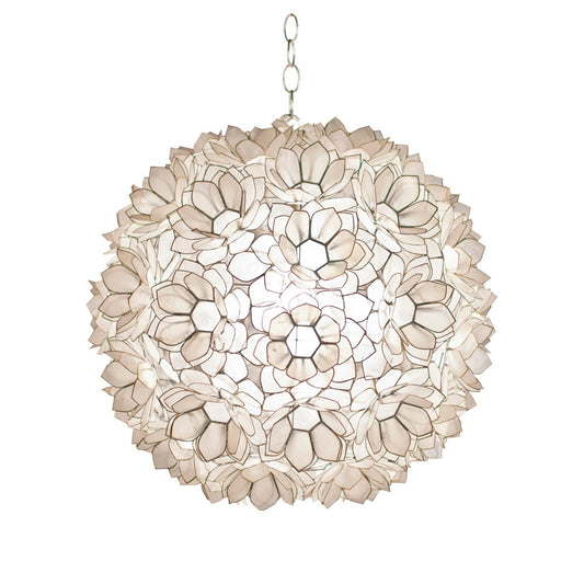 Worlds Away - 20" Dia Capiz Lotus Pendant - JUPITER view 1