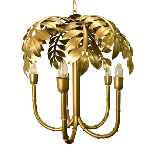Worlds Away - 5-Light Palm Tree Chandelier In Antique Brass Finish - MILLIE view 1