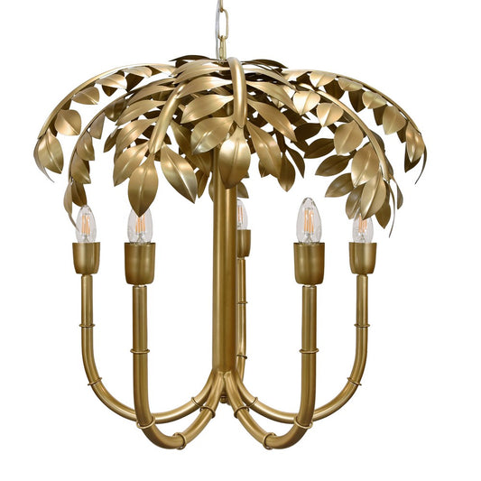 Worlds Away - 5-Light Palm Tree Chandelier In Antique Brass Finish - MILLIE view 2
