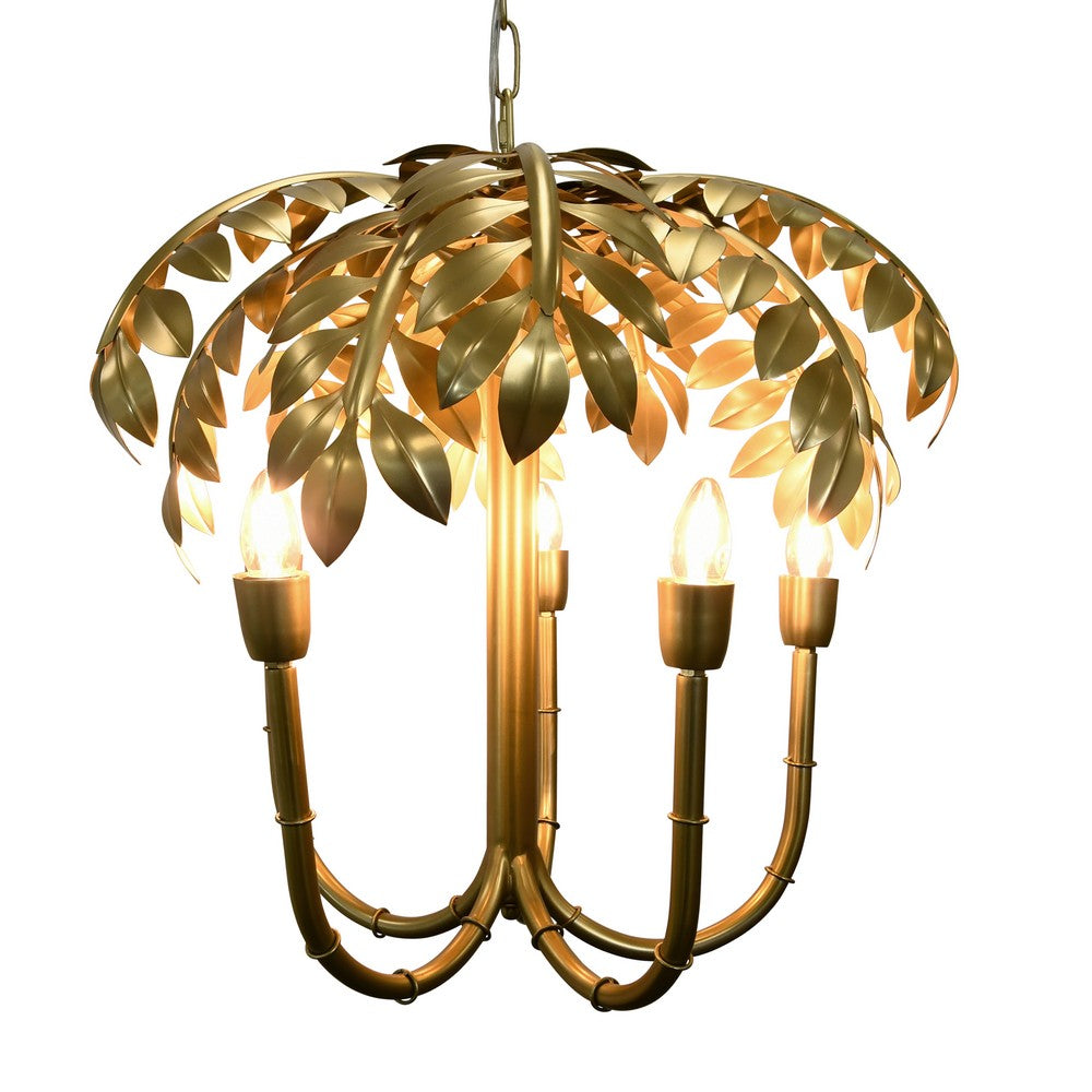 Worlds Away - 5-Light Palm Tree Chandelier In Antique Brass Finish - MILLIE view 3