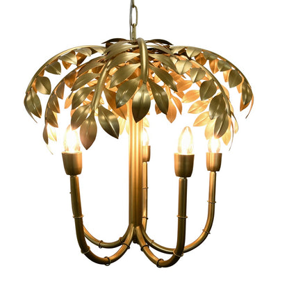 Worlds Away - 5-Light Palm Tree Chandelier In Antique Brass Finish - MILLIE view 3