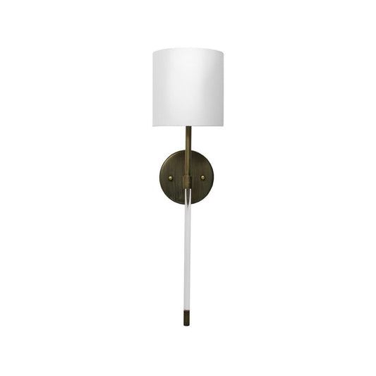 Worlds Away - Acrylic Sconce W. Wh Linen Shade In Bronze - BRISTOW BRZ view 1