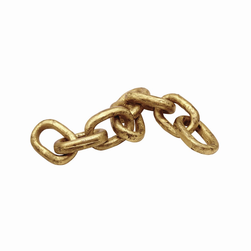 Worlds Away - Aluminum Metal Chain Link Object In Textured Brass Finish - DAX view 1