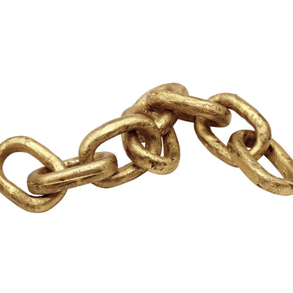 Worlds Away - Aluminum Metal Chain Link Object In Textured Brass Finish - DAX view 3