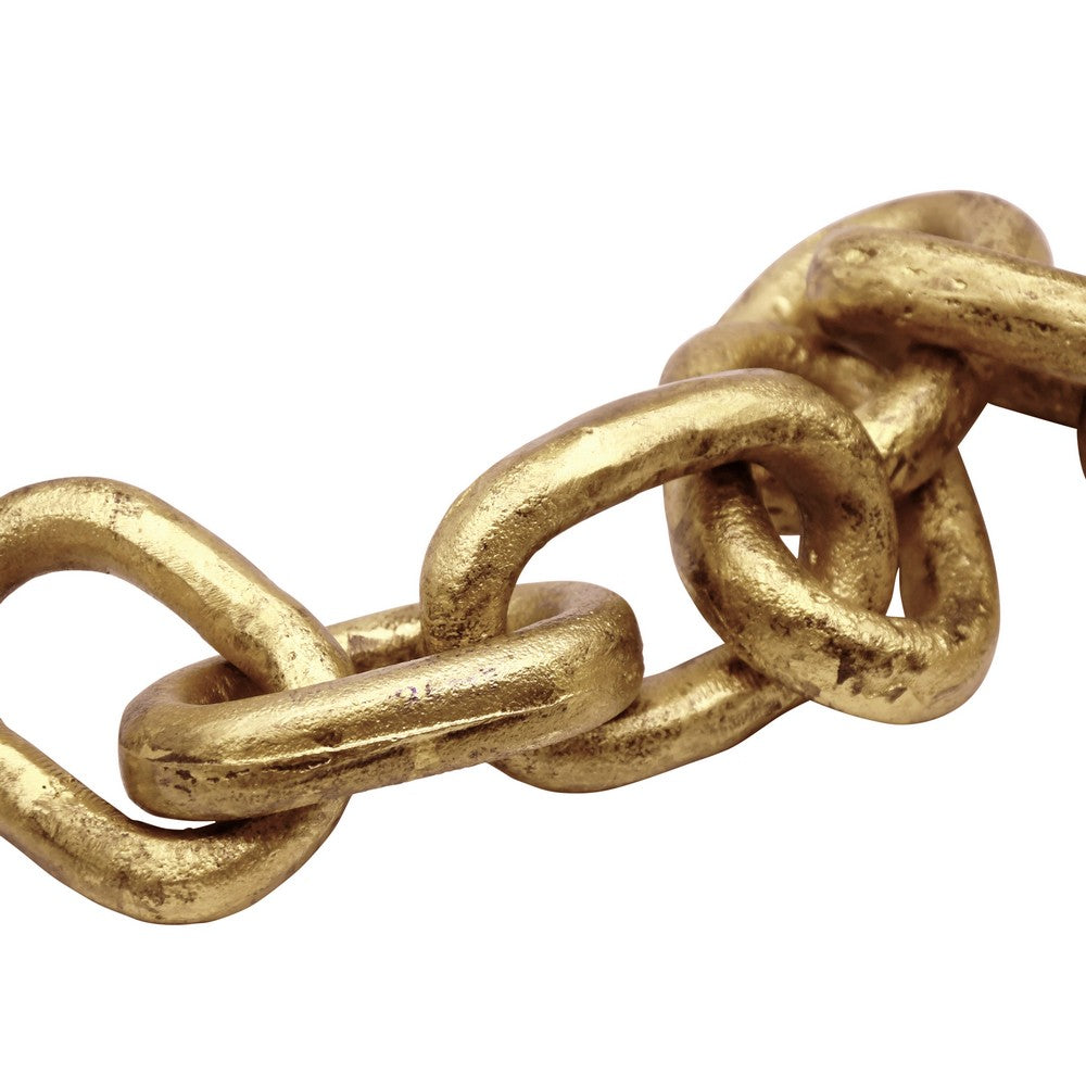 Worlds Away - Aluminum Metal Chain Link Object In Textured Brass Finish - DAX view 4