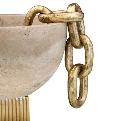 Worlds Away - Aluminum Metal Chain Link Object In Textured Brass Finish - DAX view 5