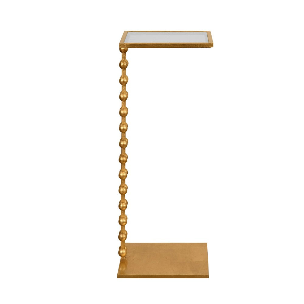Worlds Away - Ball Lined Cigar Table With Glass Top In Gold Leaf - FOSTER G view 3