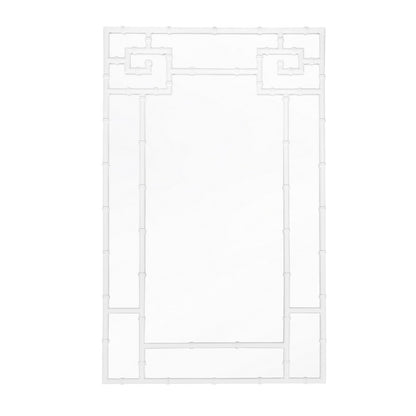 Worlds Away - Bamboo Detail Mirror In White Lacquer - TESSA WH view 1