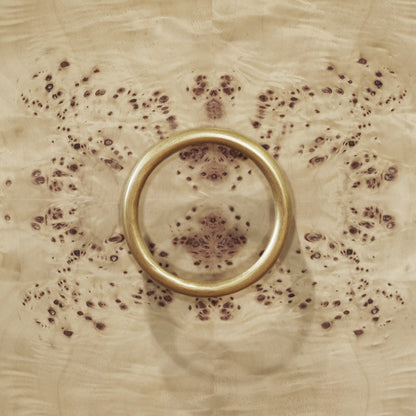 Worlds Away - Bath Vanity In Burl Wood W/ Ant. Brass Hardware, White Marble Top, And Porcelain Sink - BLANCHE BW view 4