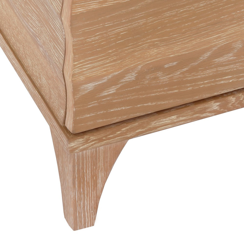 Worlds Away - Bath Vanity With Horizontal Fluted Detail In Cerused Oak With White Marble Top, Porcelain Sink, And Polished Brass Knobs - RHODES CO view 5