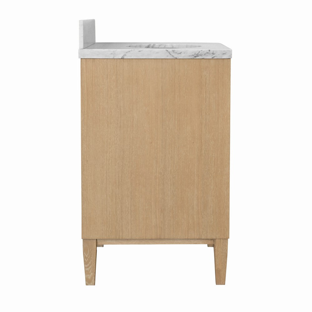 Worlds Away - Bath Vanity With Vertical Fluted Detail With Polished Brass Knobs In Cerused Oak - ODIN 24 CO view 4
